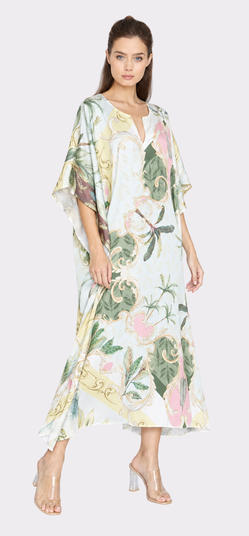 Dream Of Palms Yellow Long Caftan