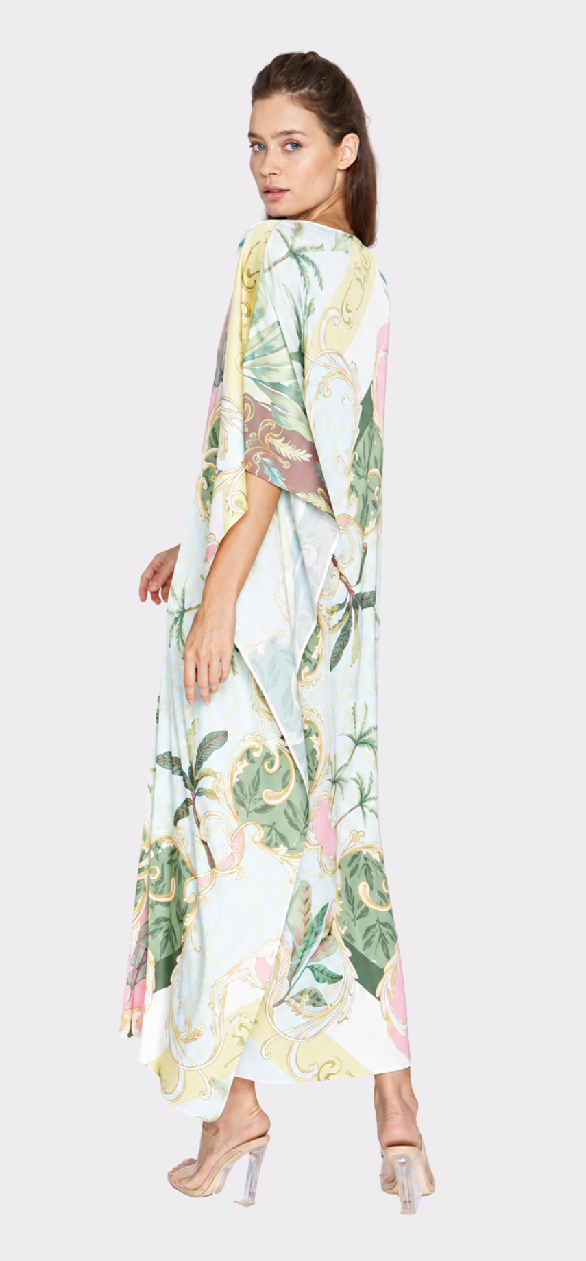 Dream Of Palms Yellow Long Caftan