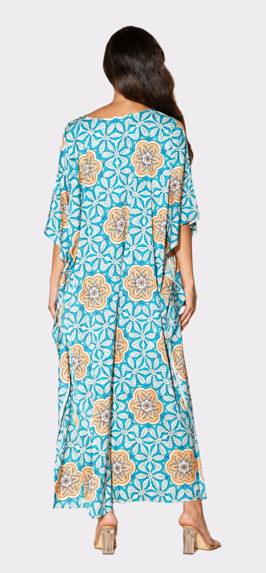 Jardin Botanique Orange Long Caftan