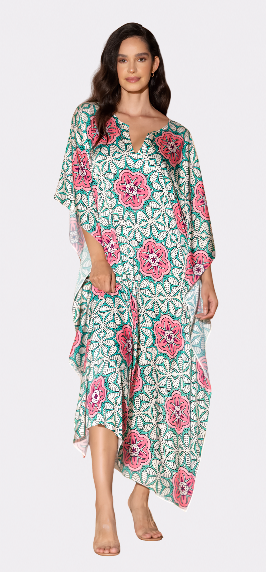 Jardin Botanique Pink Long Caftan