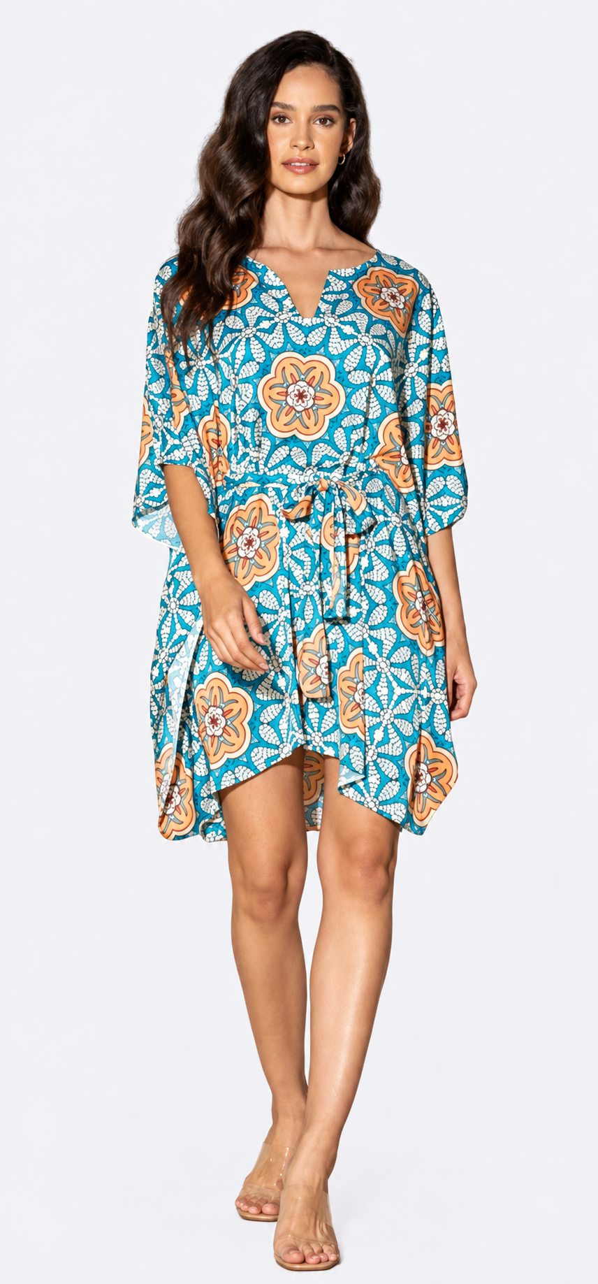 Jardin Botanique Orange Short Caftan