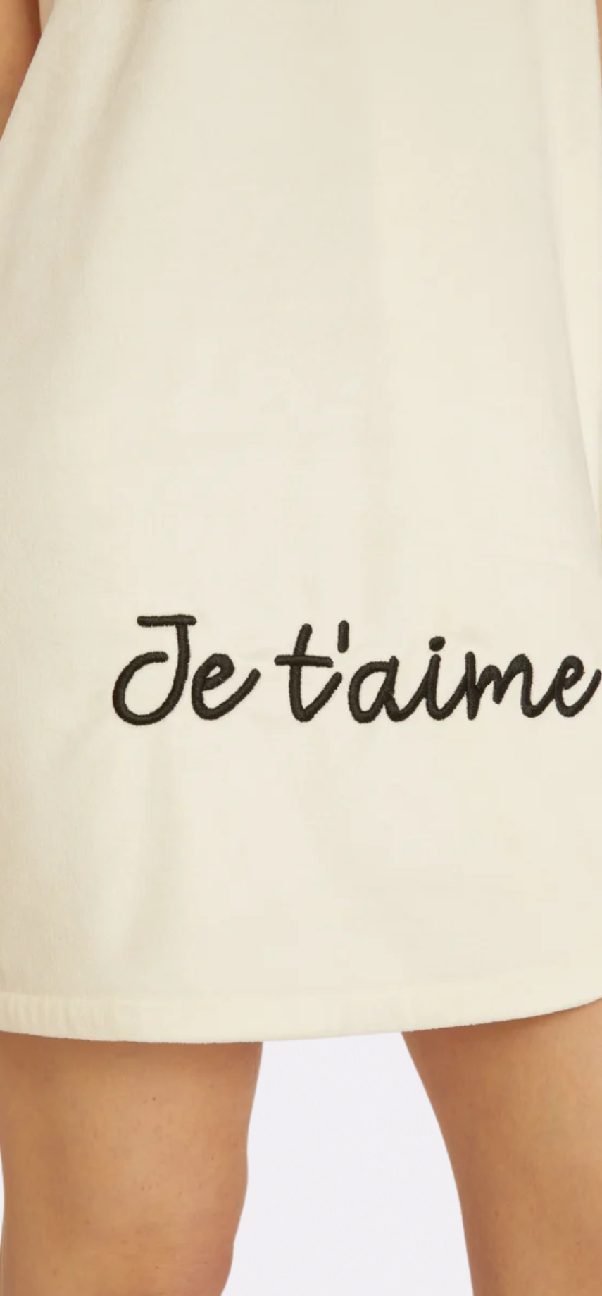 Je T’aime Spa Wrap – Cream Towel Wrap with Velcro
