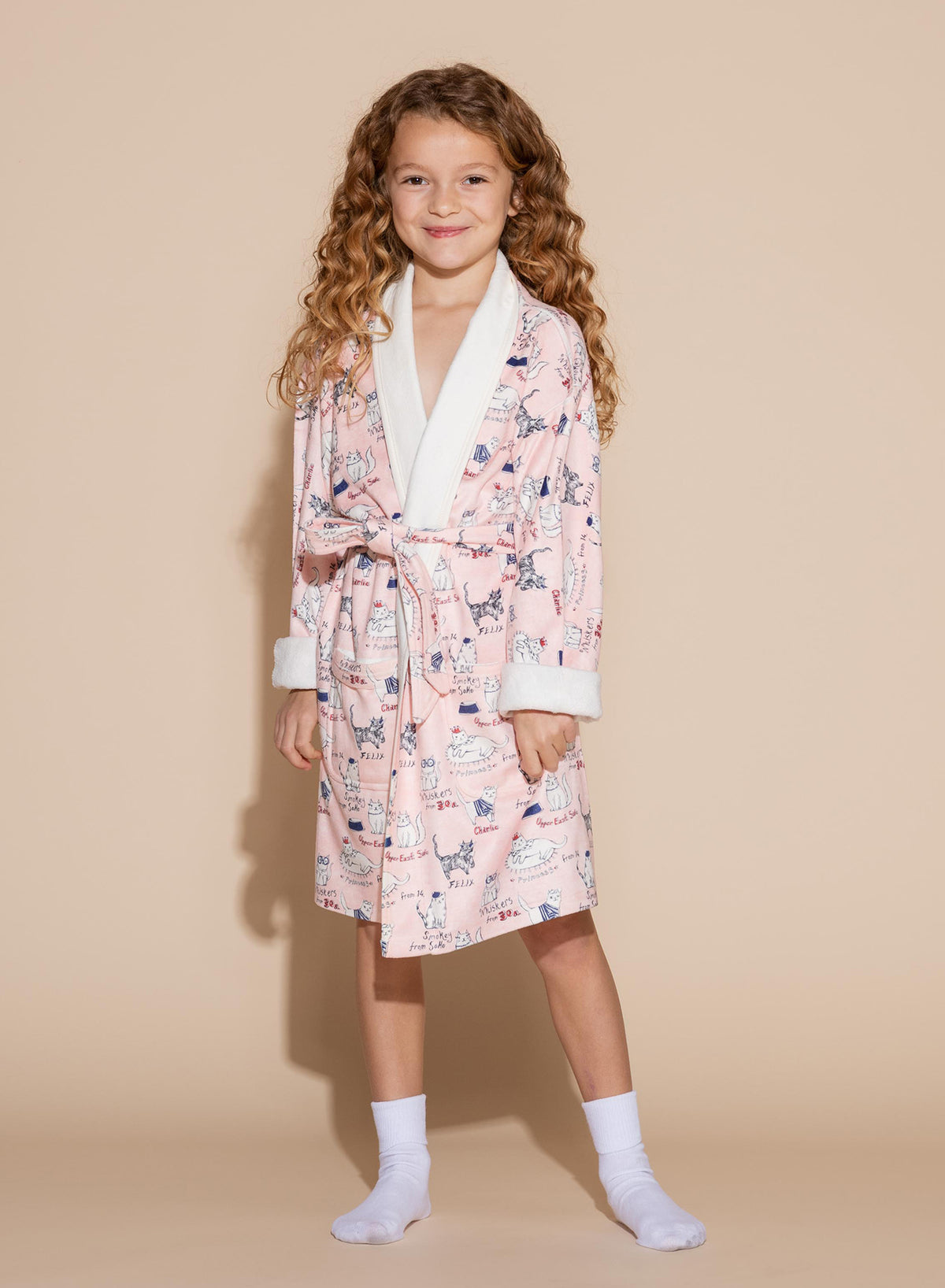 Pink Cats Kids Robe | Luxury Children's Robe | Wrap-Up by VP