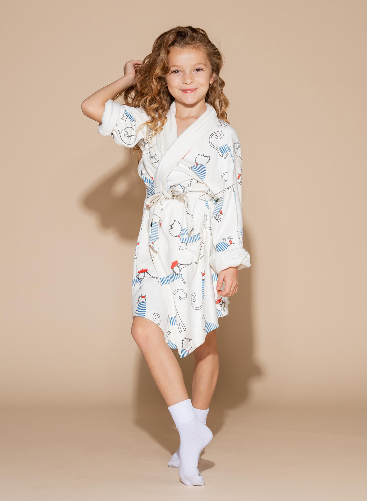 Le Woof Kids Blanket – Parisian Dog Print with Satin Trim | 60" × 40"