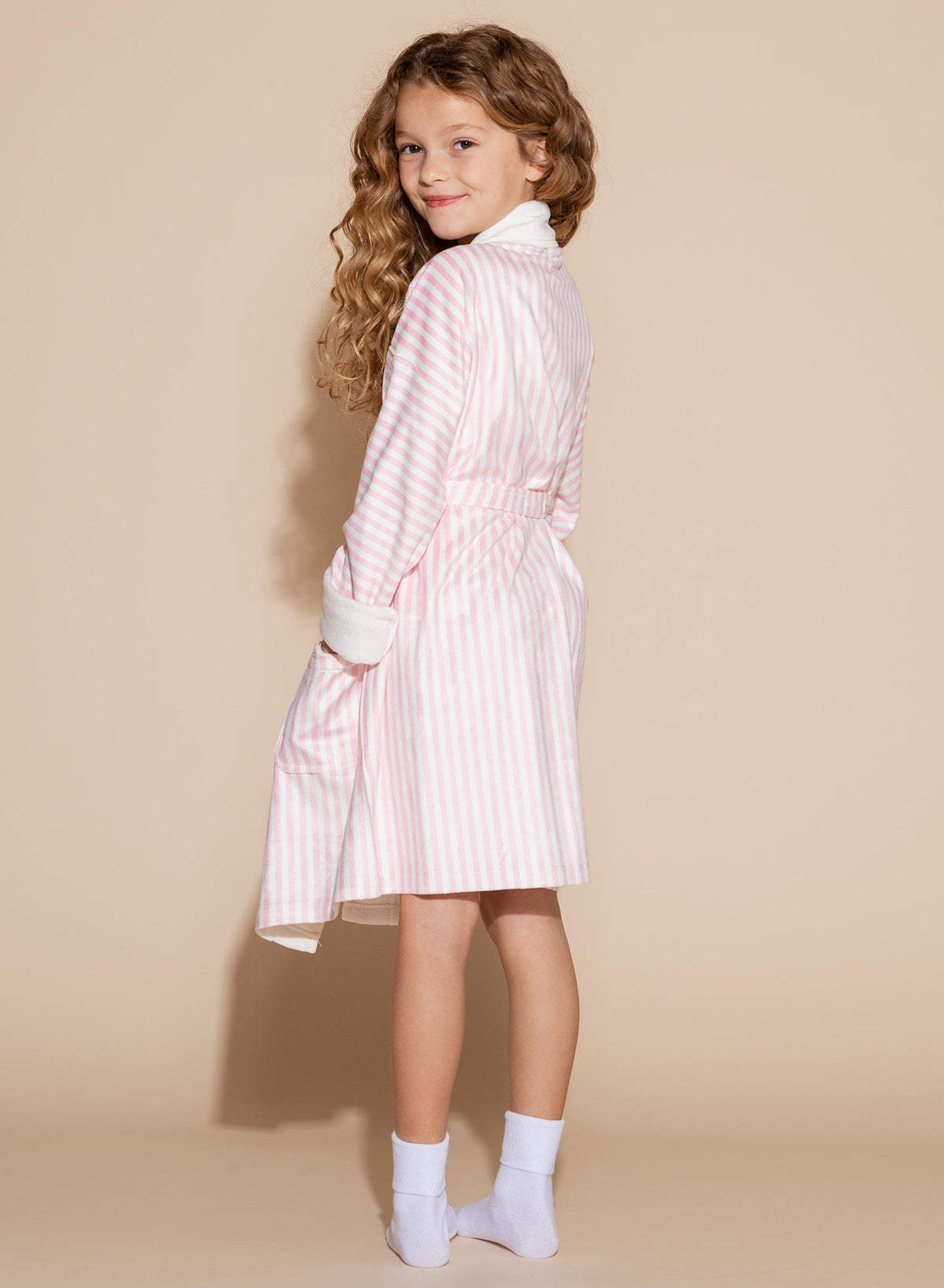 Pink Stripe Kids Robe | Luxury Children's Bathrobe | Wrap-Up by VP
