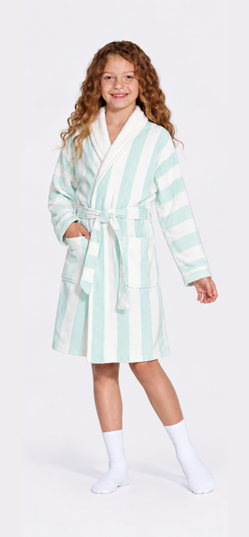 Cabana Mint Kid Robes
