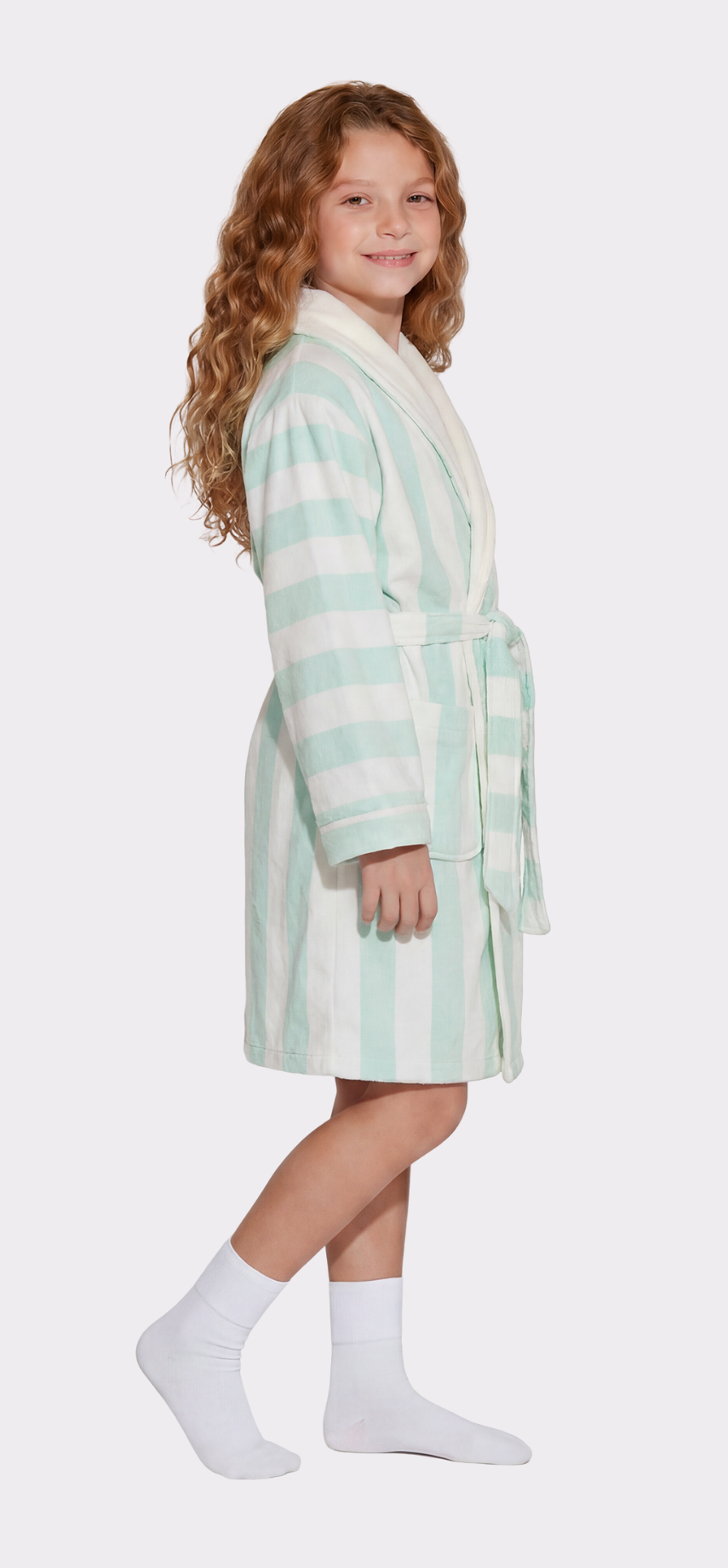 Cabana Mint Kid Robes