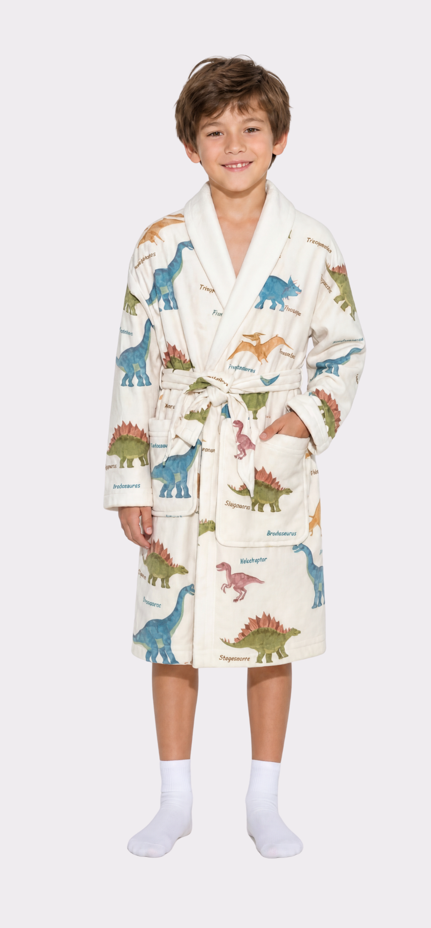Kid Robes Dinosaur