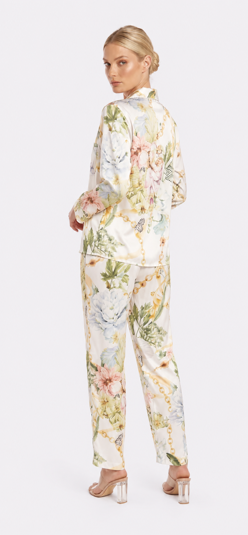 La Boheme White Long PJ Set
