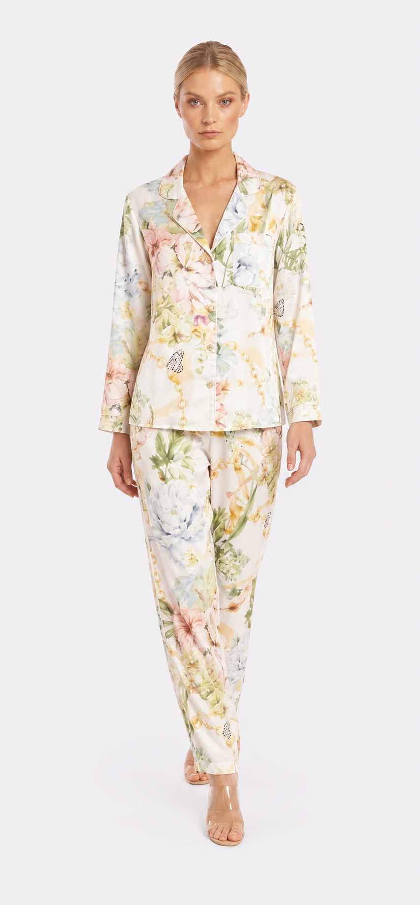 La Boheme White Long PJ Set