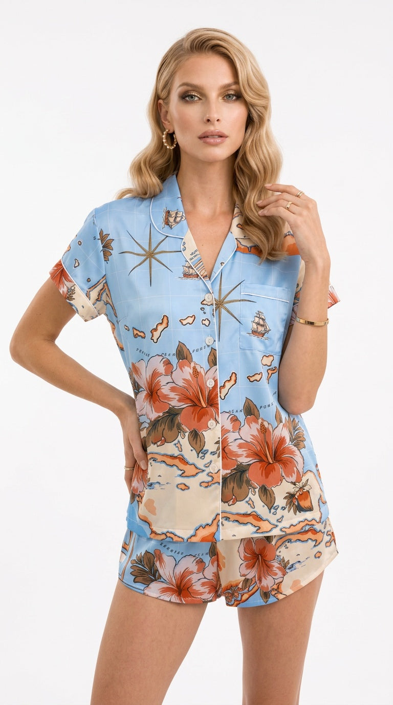 Les Îles Caraïbes Short Pajama Set | Wrap-Up by VP