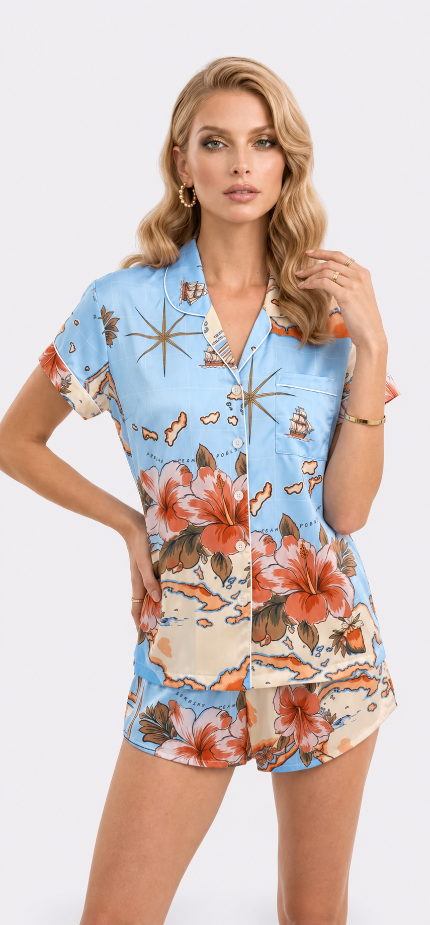 Les Îles Caraïbes Short Pajama Set