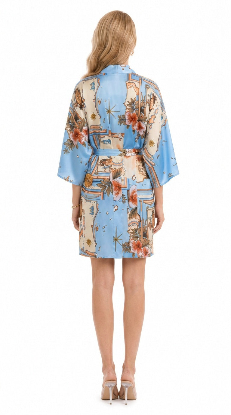 Les Îles Caraïbes Poly-Silk Kimono Robe | Wrap Up by VP