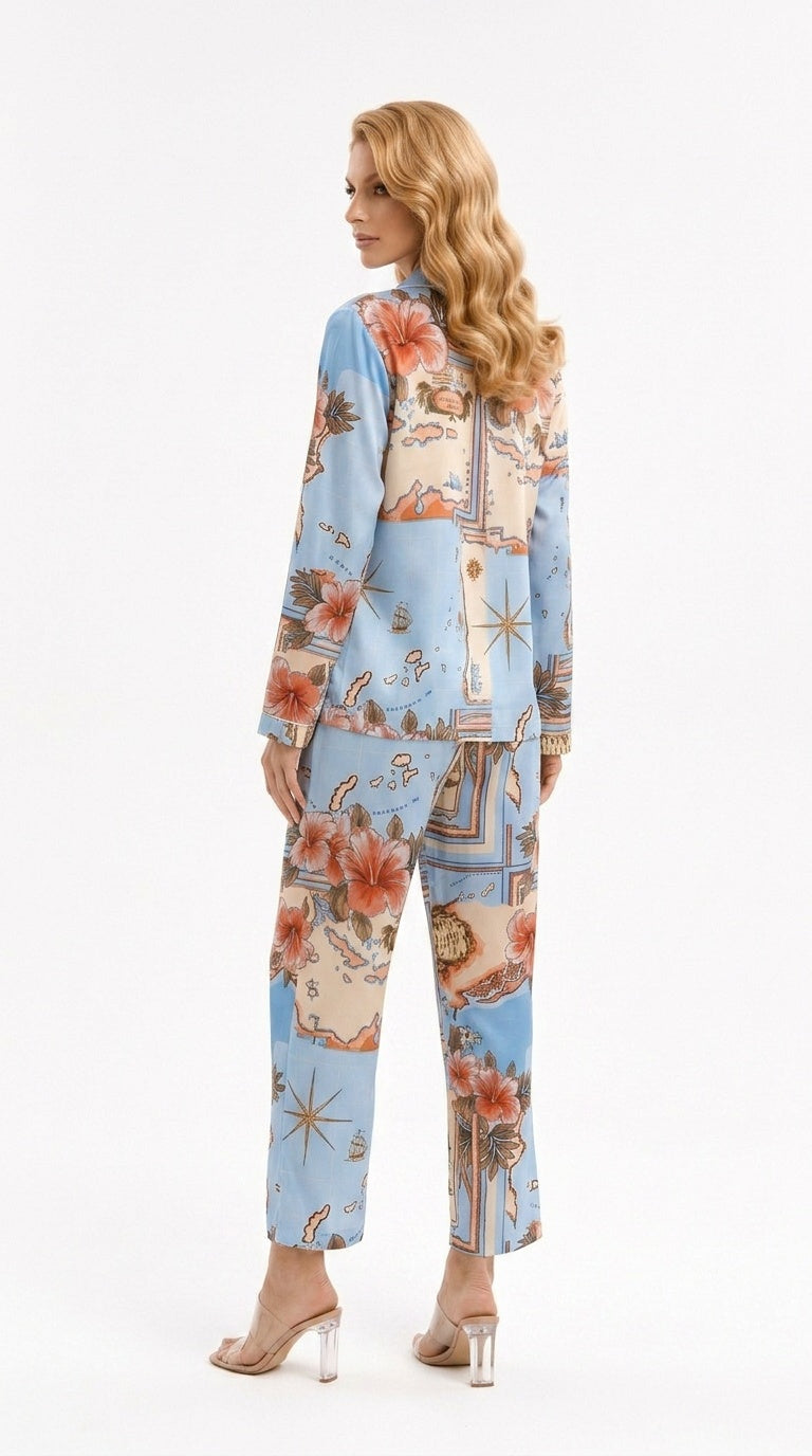 Les Îles Caraïbes Long Pajama Set | Wrap-Up by VP
