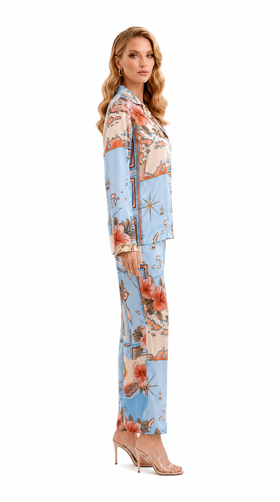 Les Îles Caraïbes Long Pajama Set | Wrap-Up by VP