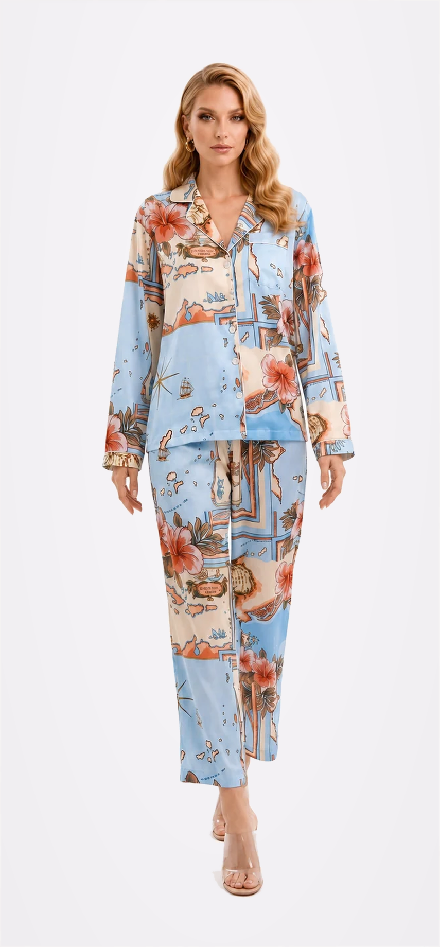 Les Îles Caraïbes Long Pajama Set