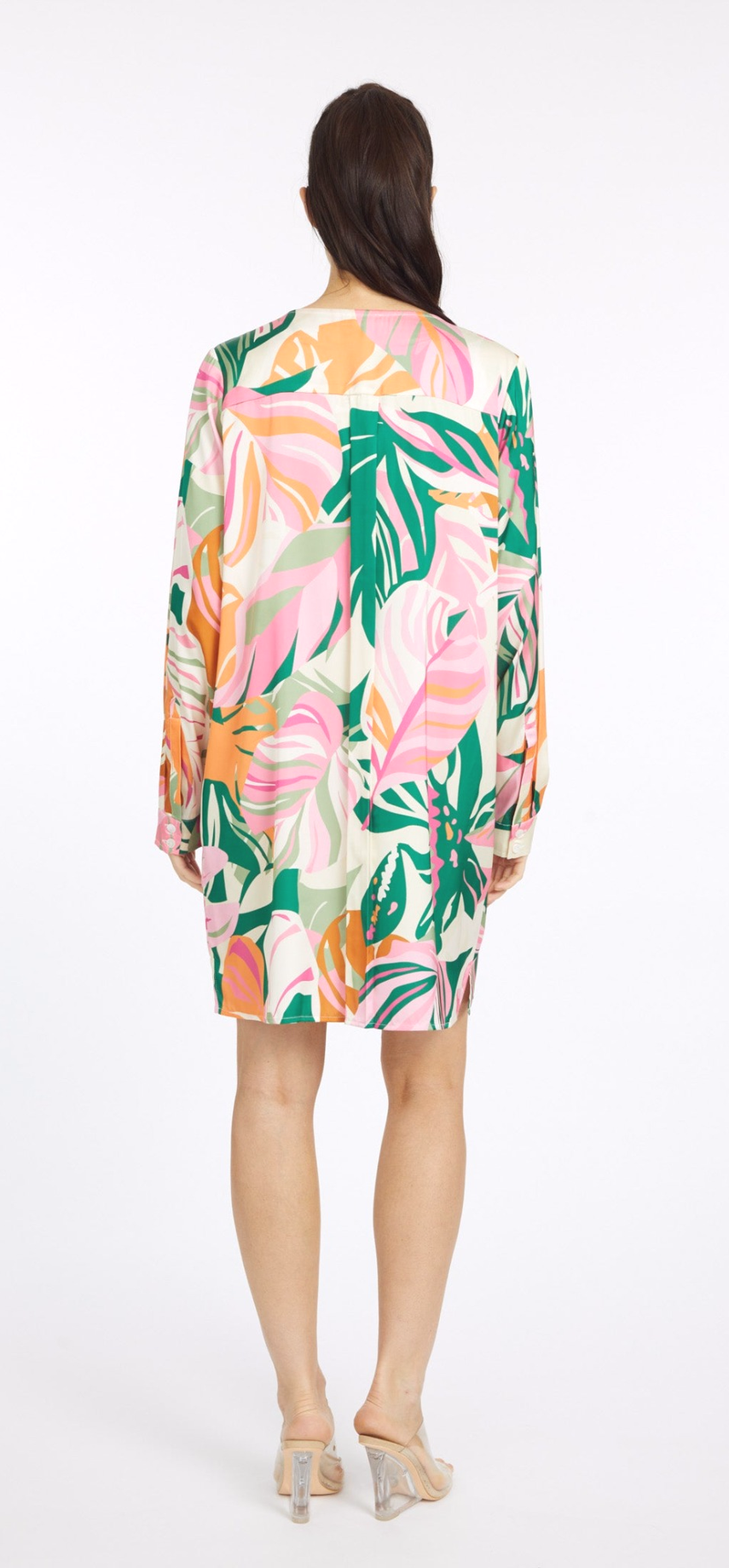 Miami Vibes Long Sleeve V-Neck Short Dress