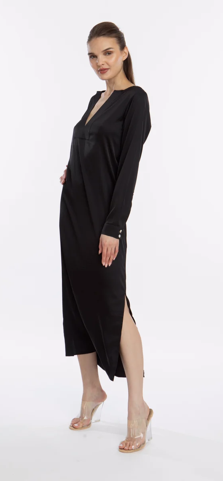 Noir Long Sleeve Tunic Dress