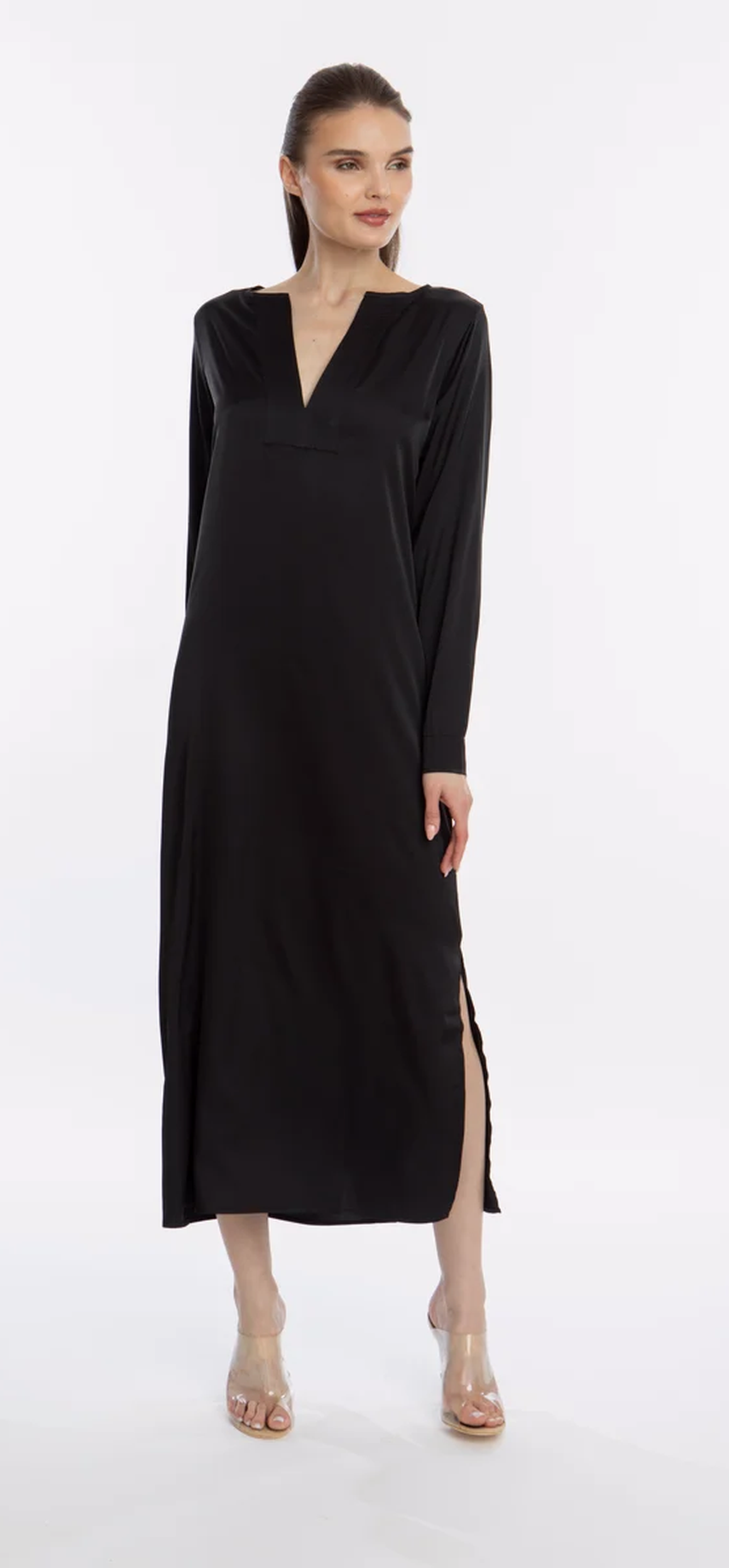 Noir Long Sleeve Tunic Dress