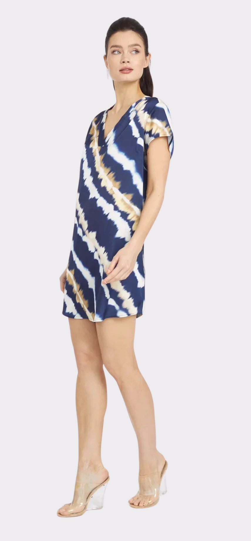 Mai Tai Moon Short Sleeve V Neck Dress