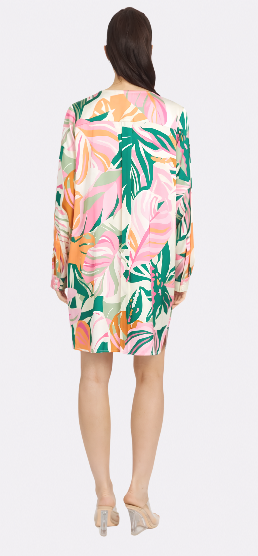 Miami Vibes Long Sleeve V-Neck Short Dress