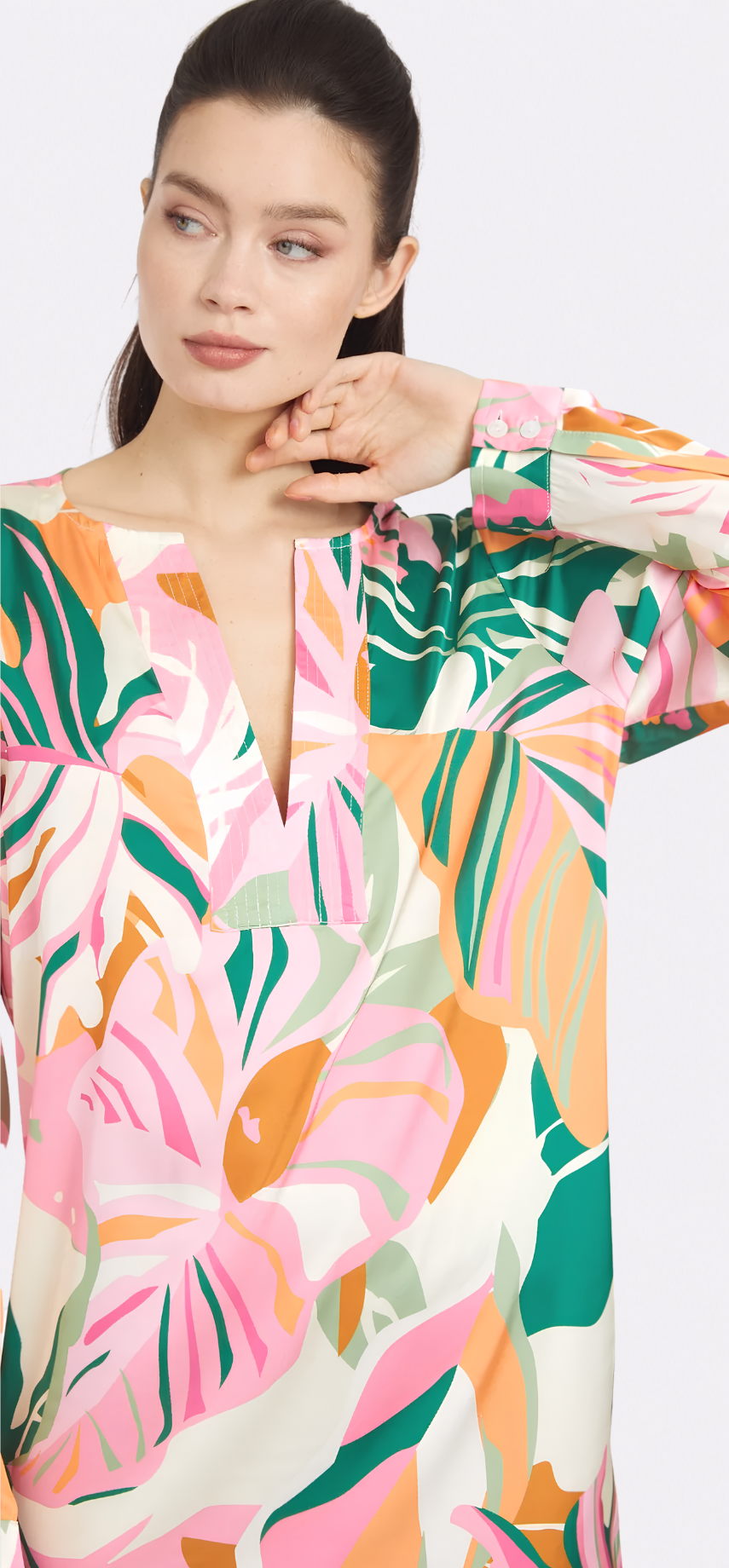 Miami Vibes Long Sleeve V-Neck Short Dress