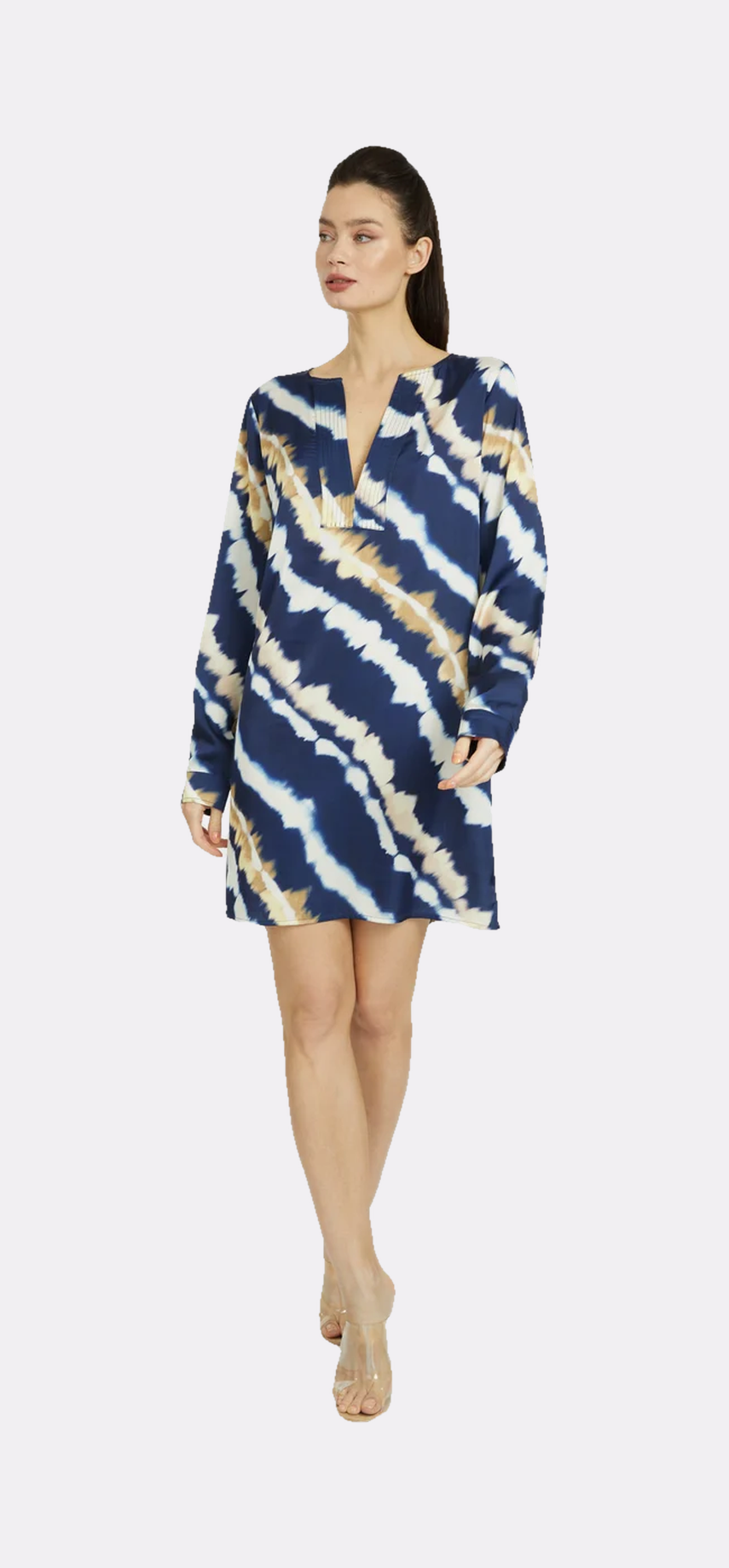 Mai Tai Moon Long Sleeve V-Neck Short Dress