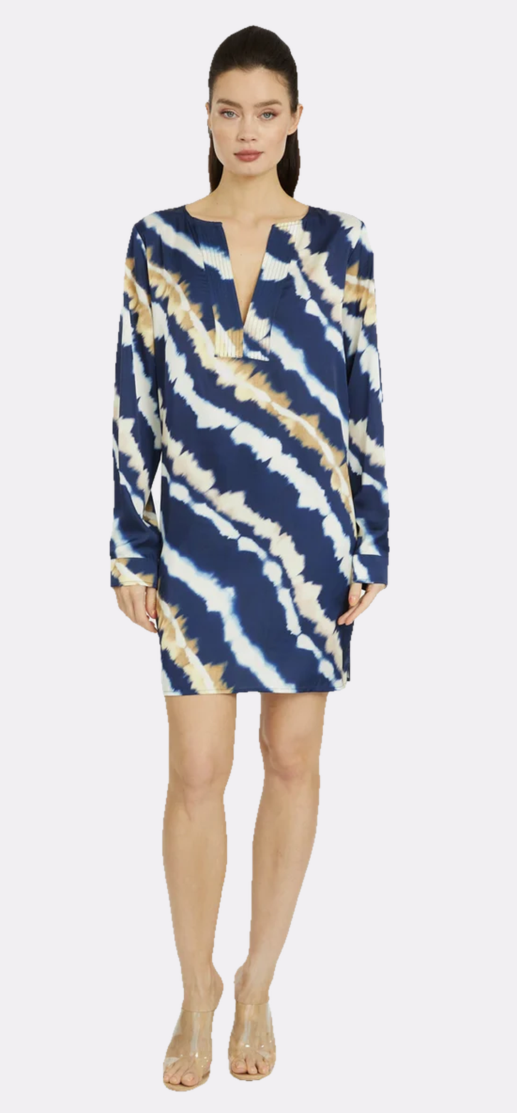 Mai Tai Moon Long Sleeve V-Neck Short Dress