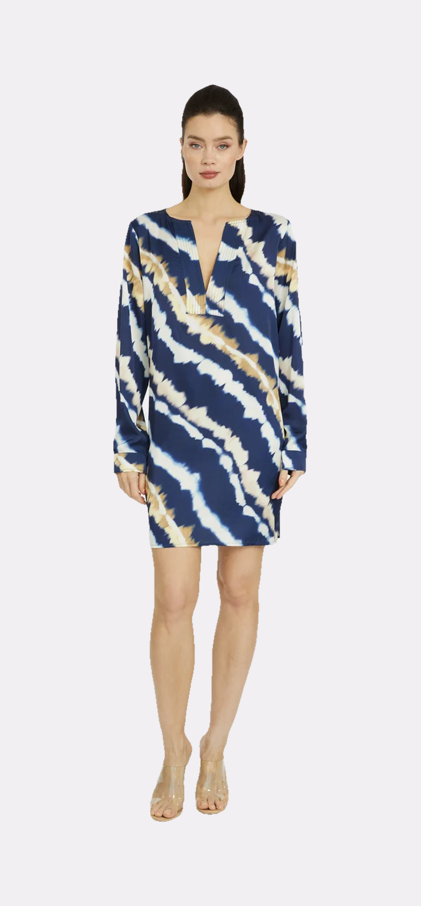 Mai Tai Moon Long Sleeve V-Neck Short Dress