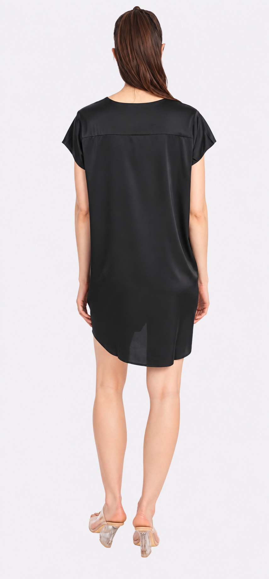 Noir Short Sleeve V Neck Dress Short