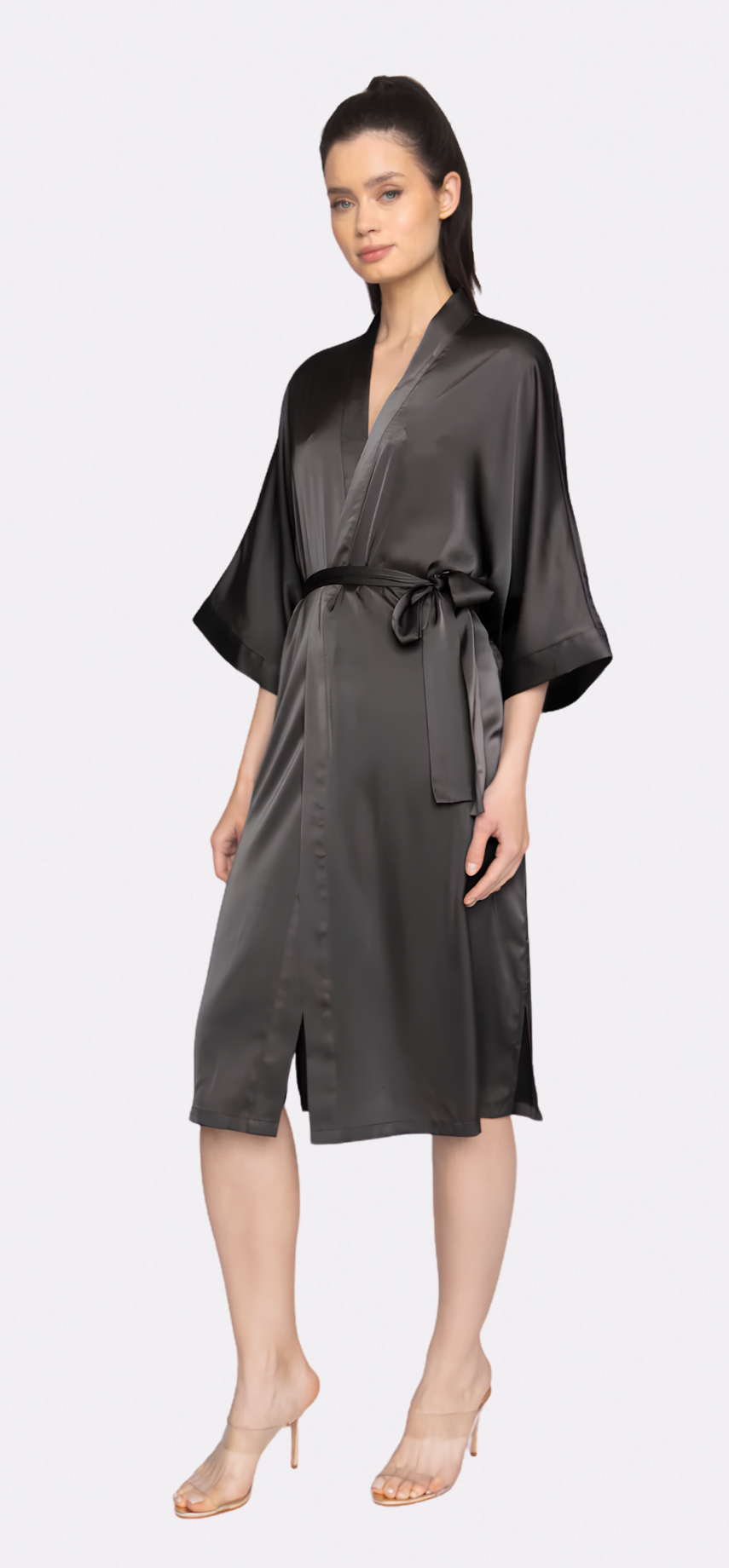 Noir Silky Kimono