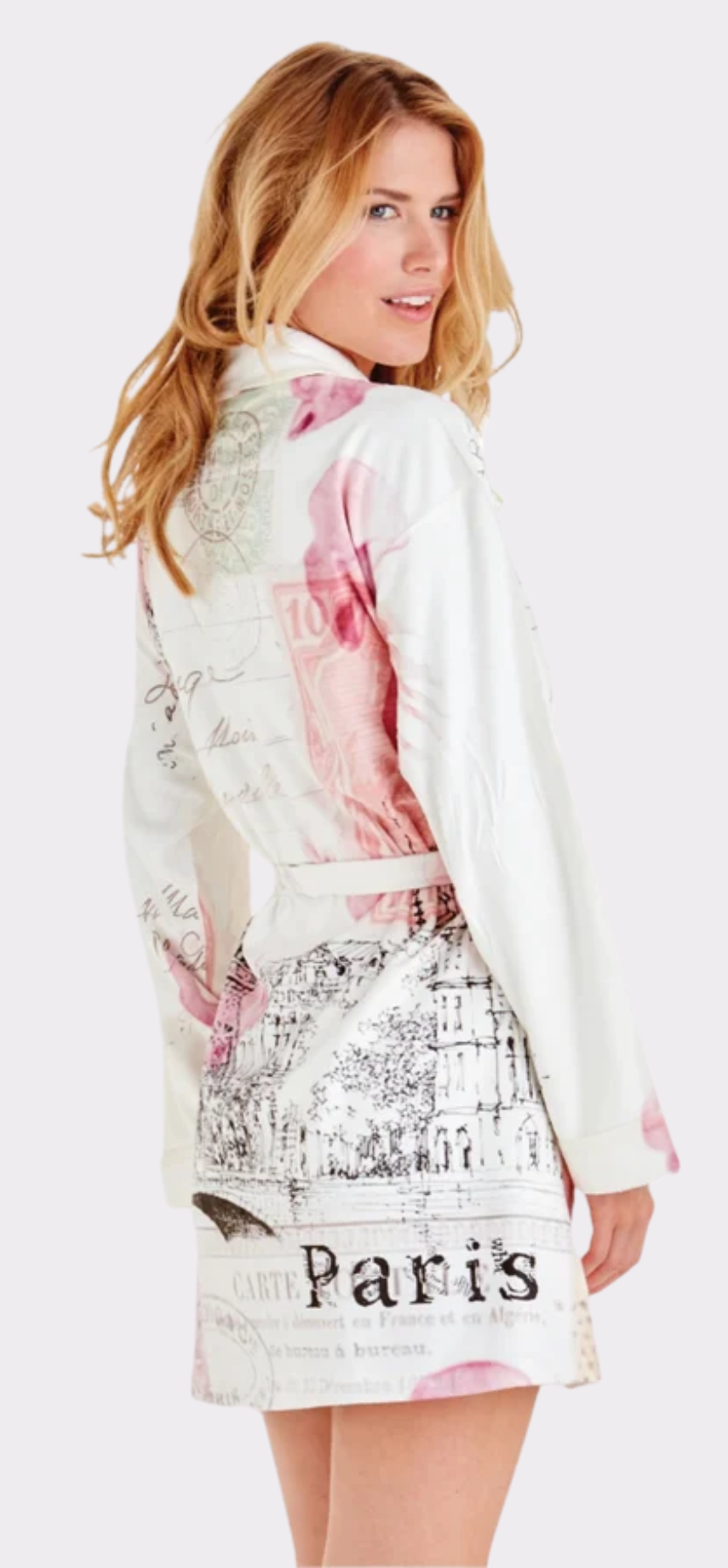 Paris Love Note Short Robe