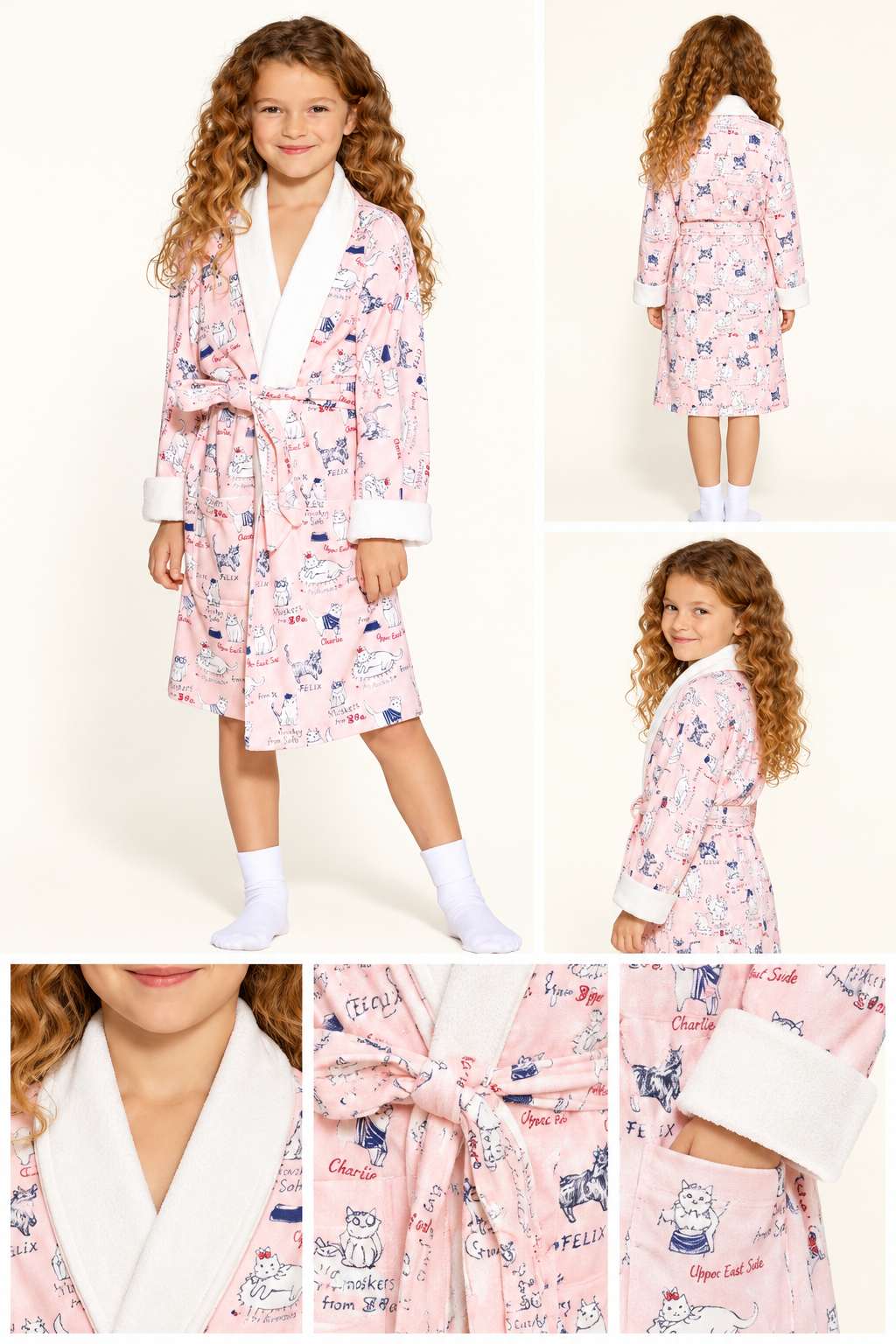 Pink Cats Kids Robe | Luxury Children's Robe | Wrap-Up by VP