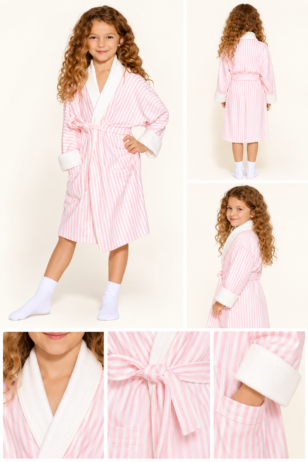 Pink Stripe Kids Robe | Luxury Children's Bathrobe | Wrap-Up by VP