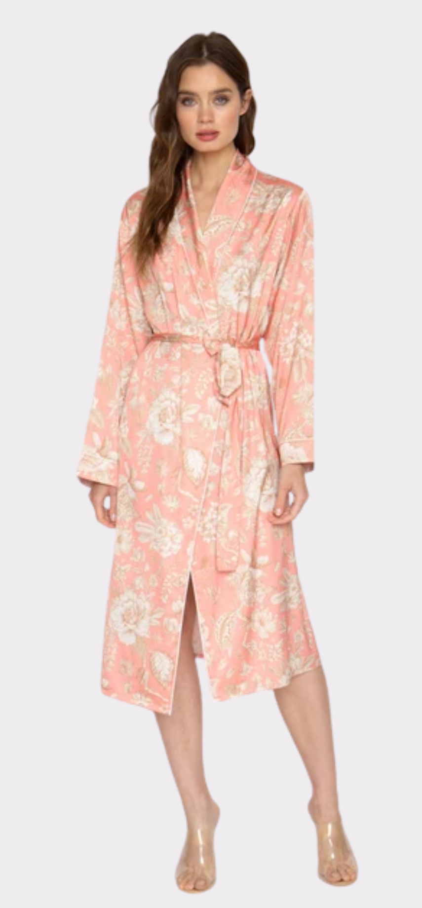 Sandy Rose Silky Long Robe