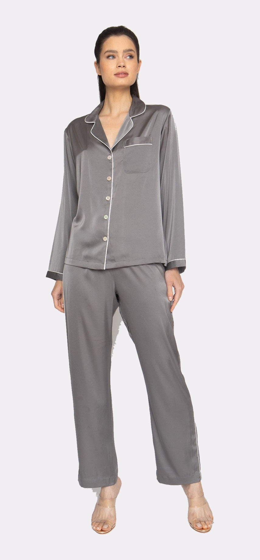 Smokey Grey Long PJ Set