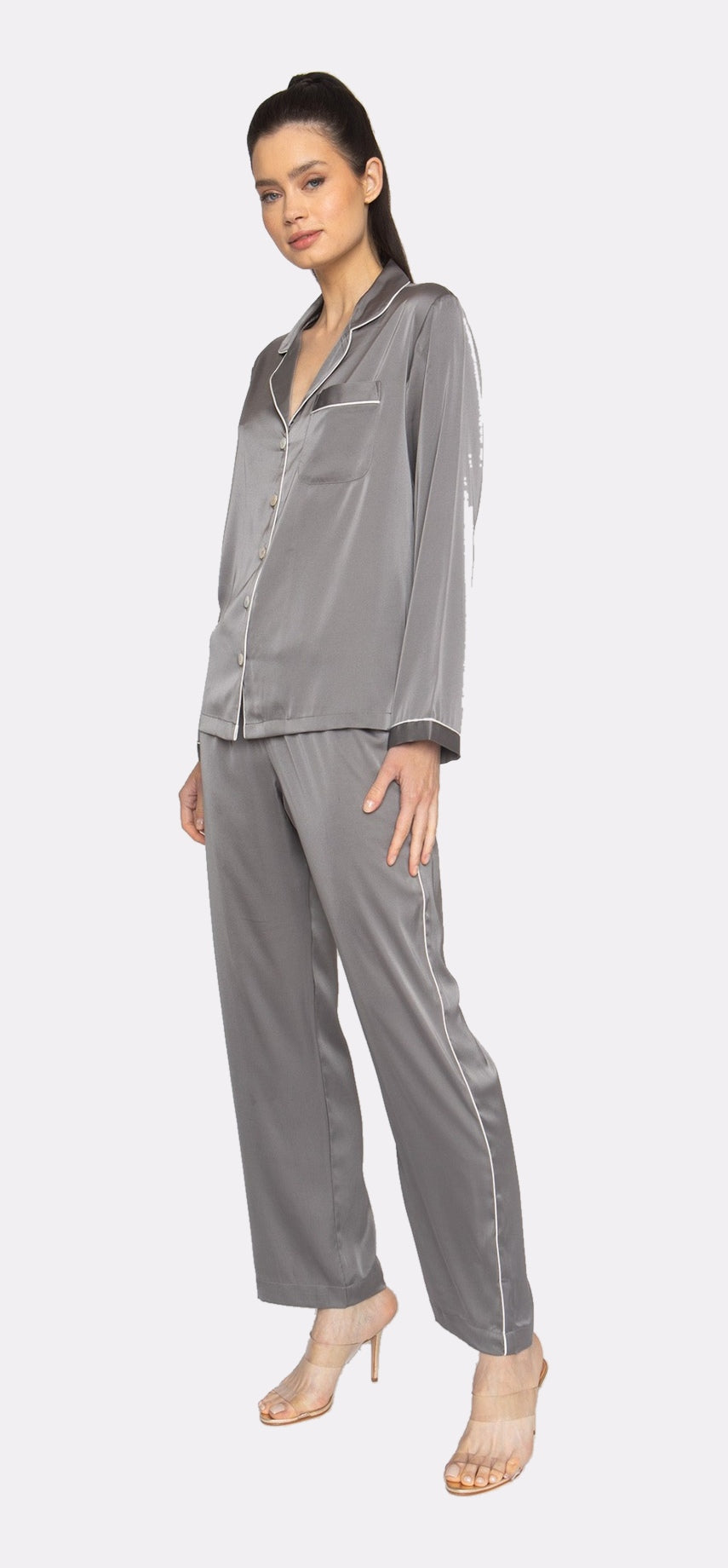 Smokey Grey Long PJ Set