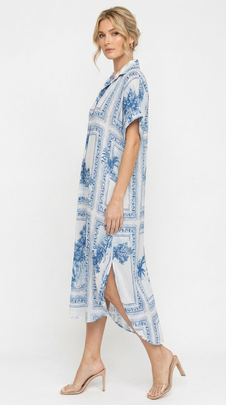 Bungalow Blue Sophie Dress with Pockets
