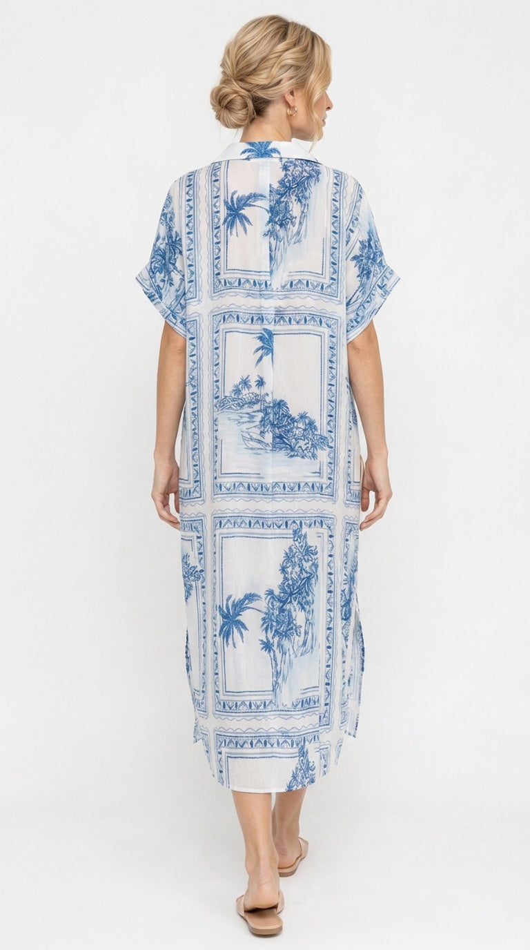Bungalow Blue Sophie Dress with Pockets