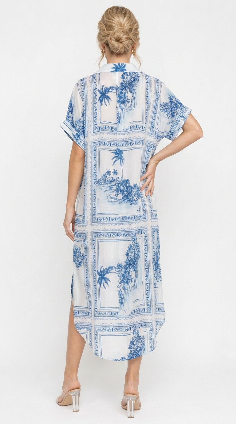 Bungalow Blue Sophie Dress with Pockets