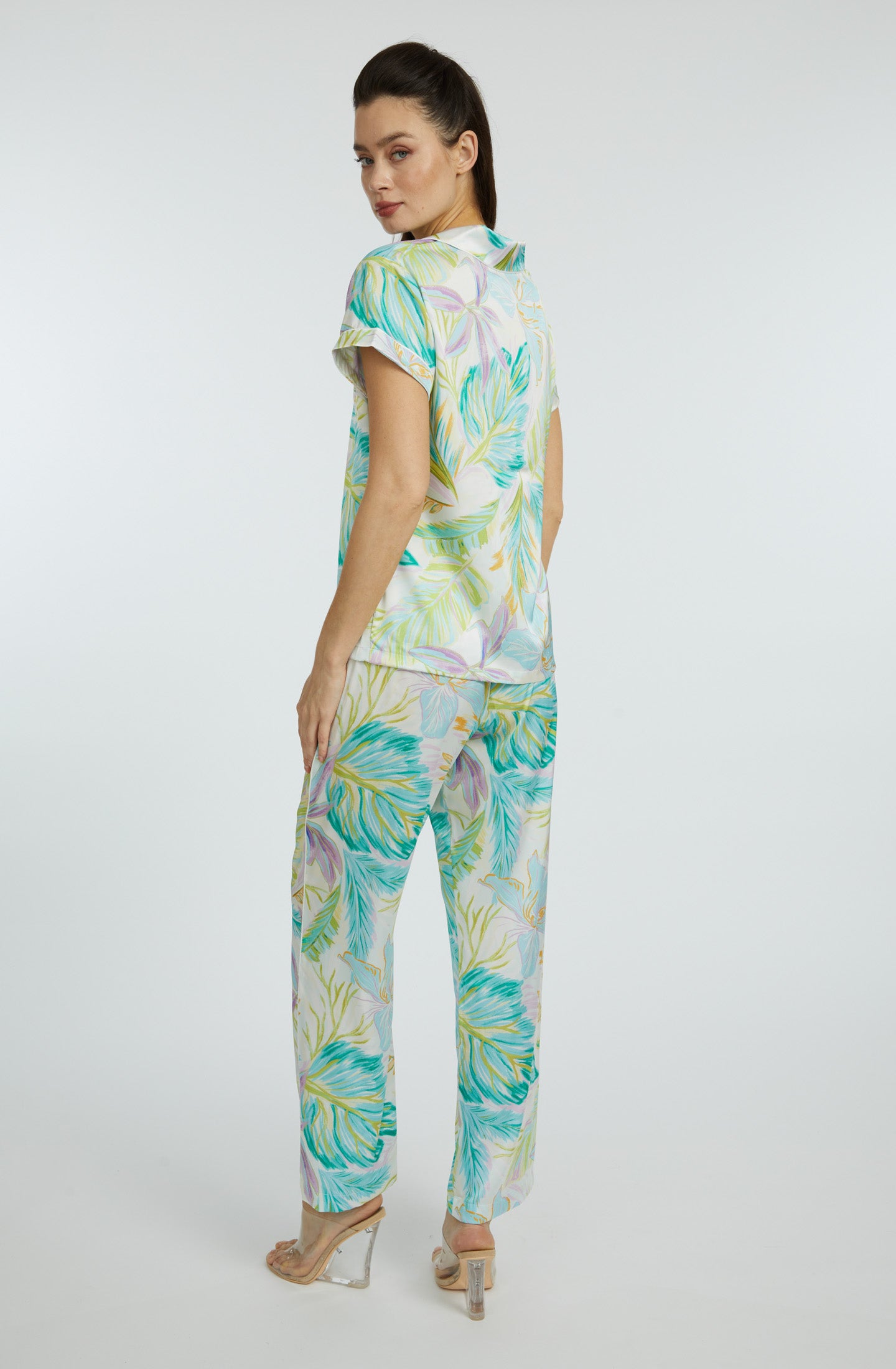 Bahamas Green Short Sleeve & Pant PJ Set