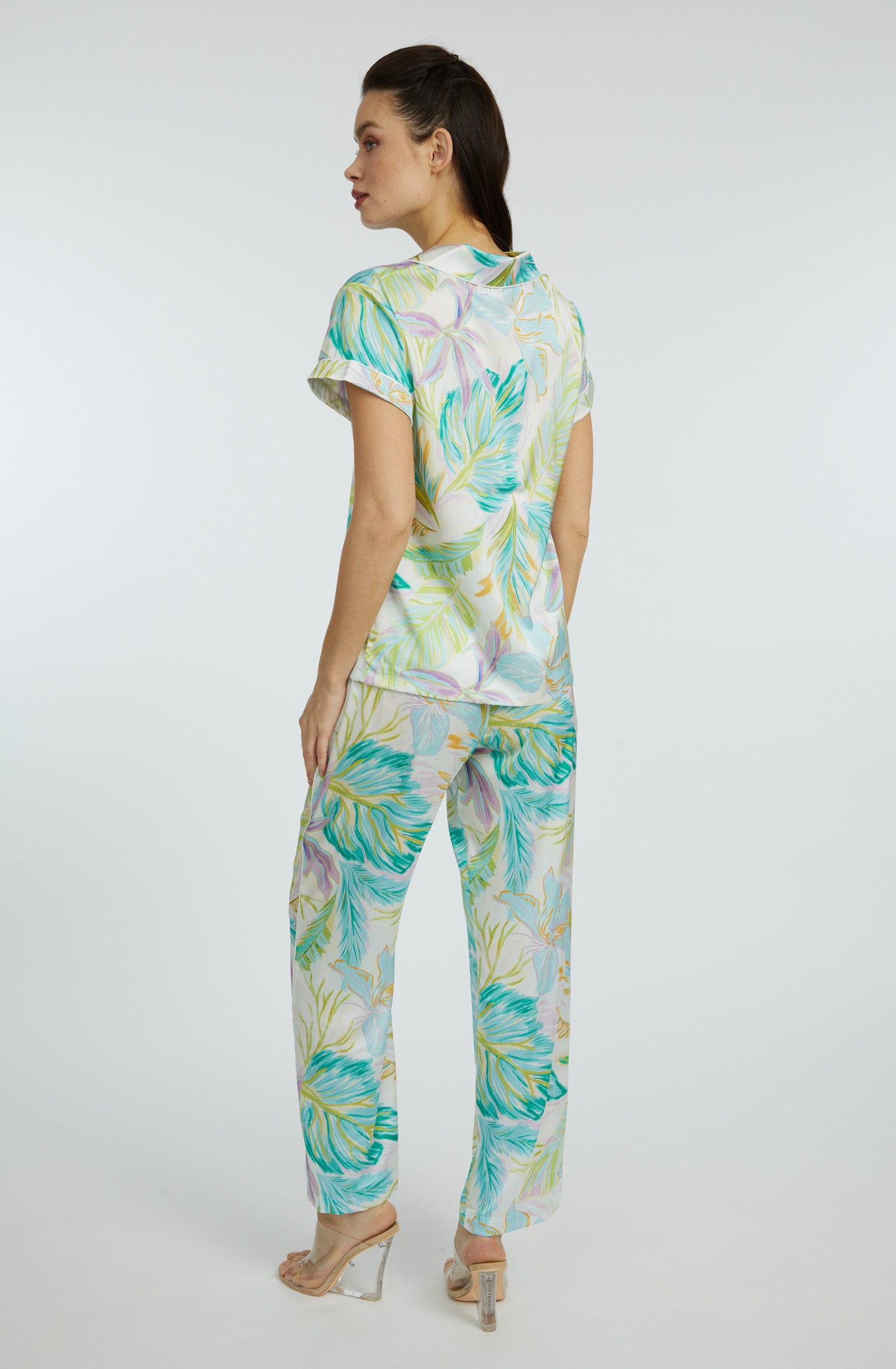 Bahamas Green Short Sleeve & Pant PJ Set