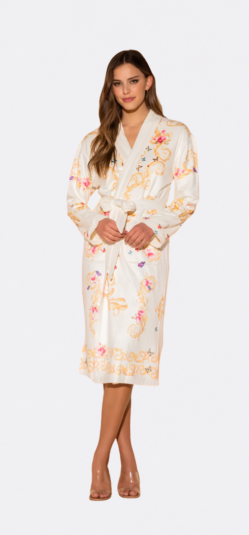 White Butterflies Long Robe