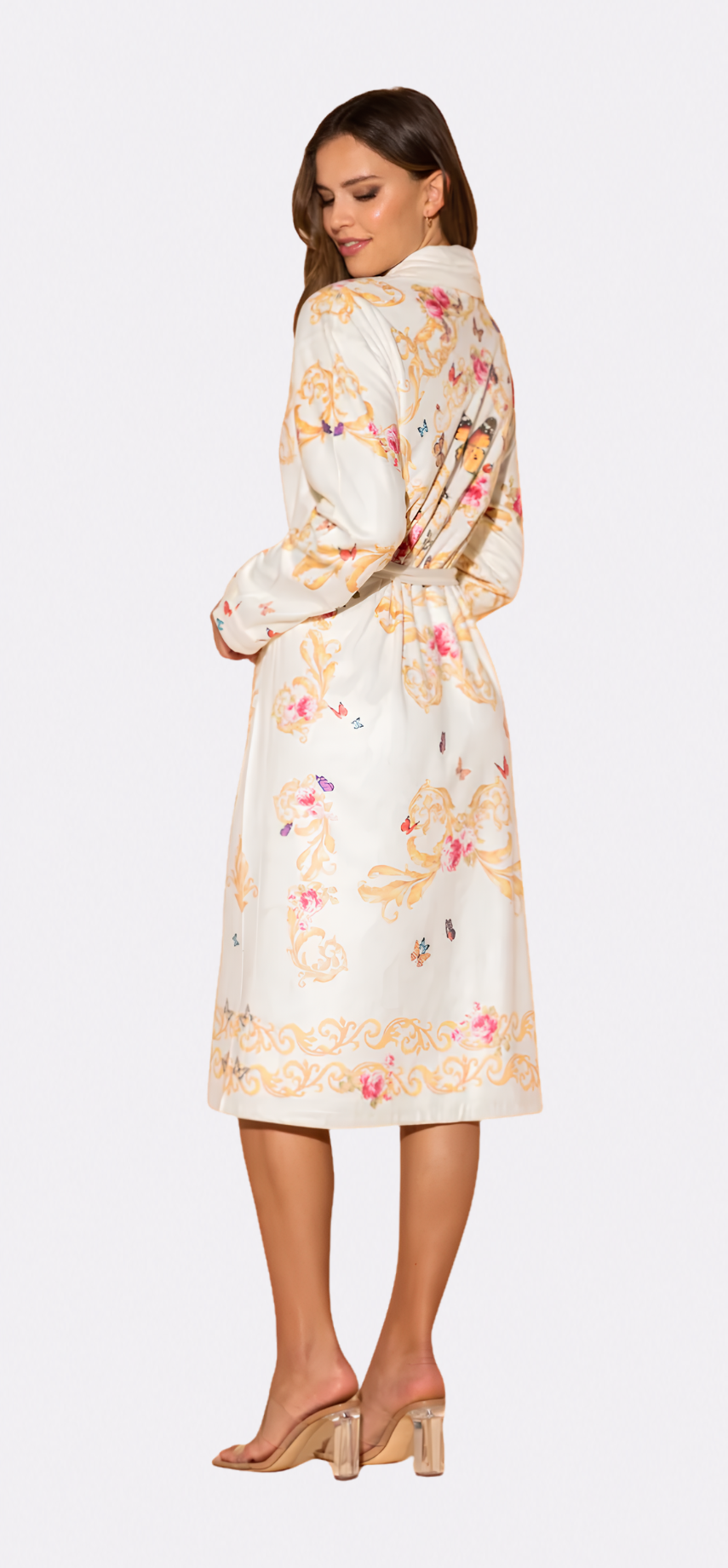White Butterflies Long Robe