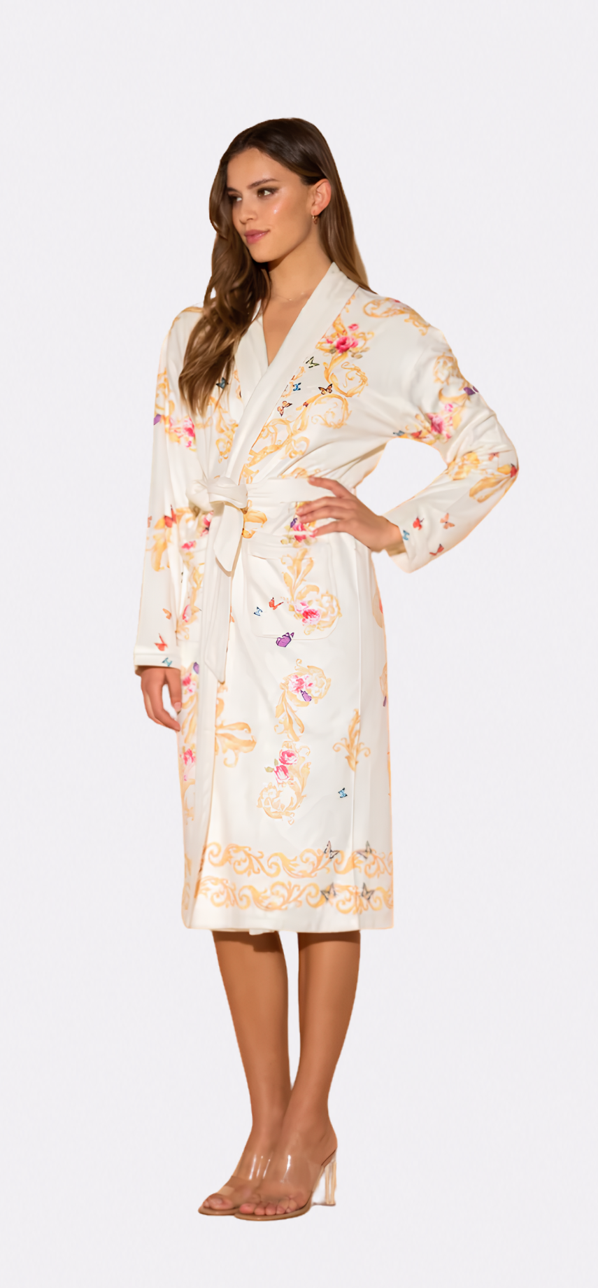 White Butterflies Long Robe