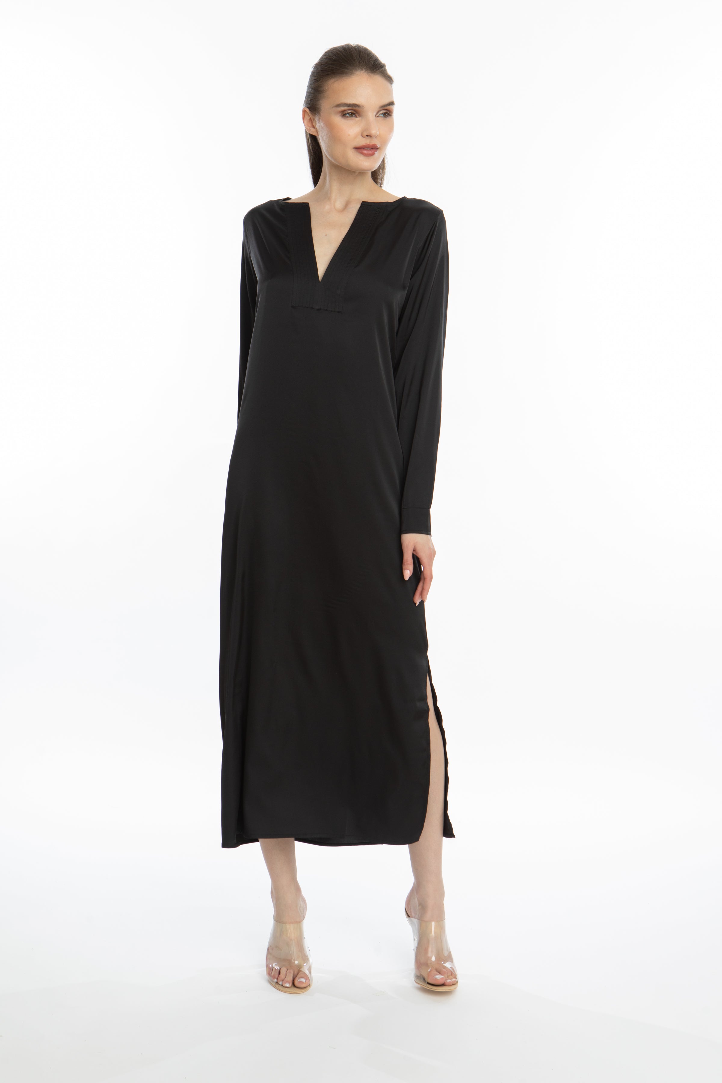 Noir Long Sleeve Tunic Dress