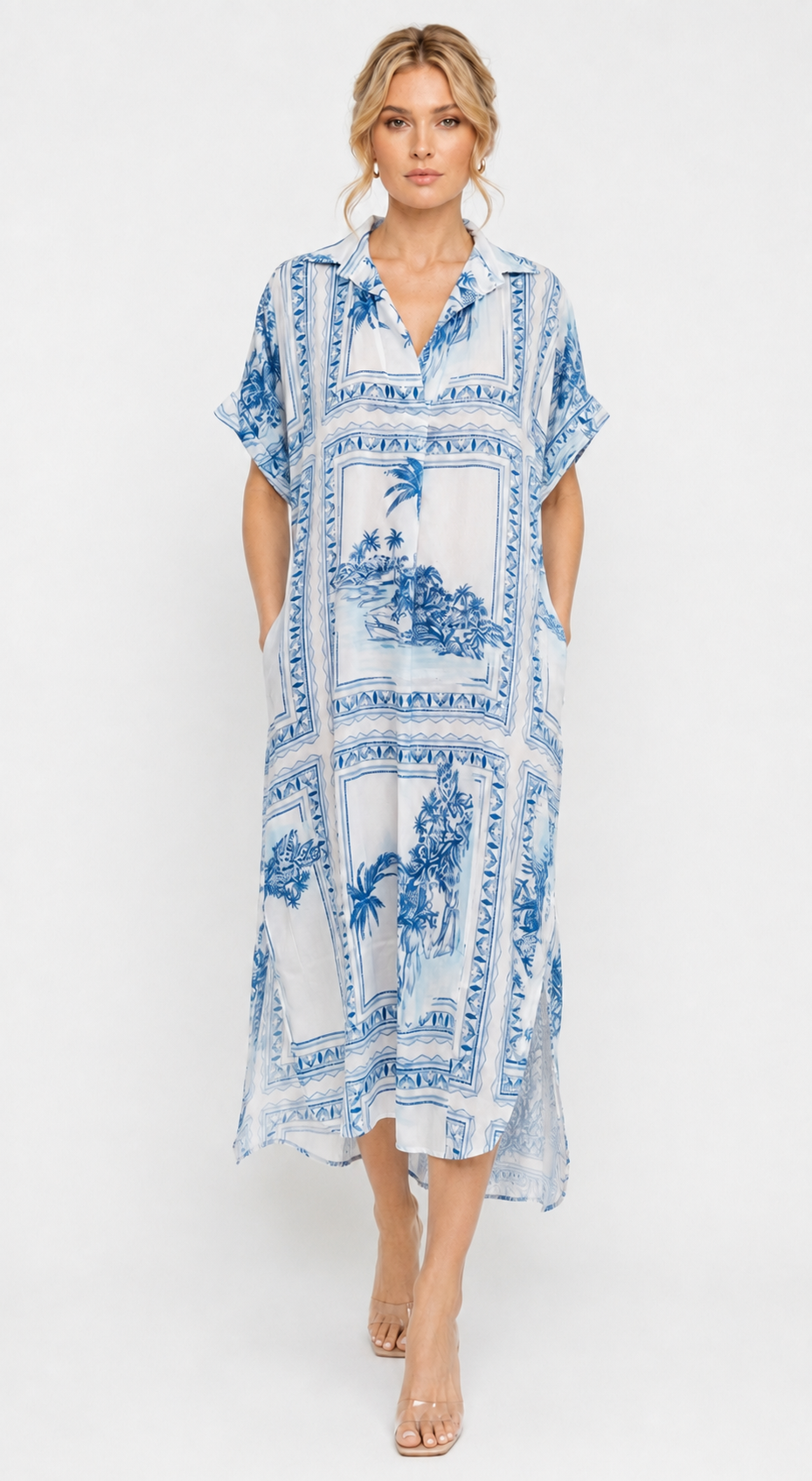 Bungalow Blue Sophie Dress with Pockets