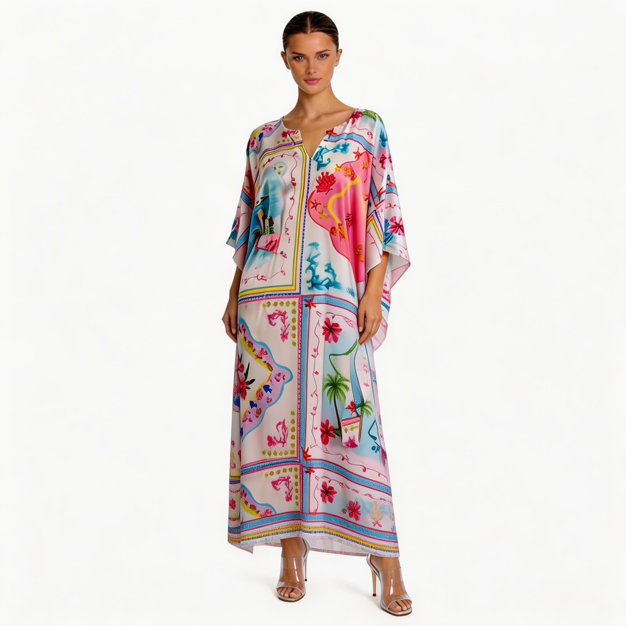 Portofino Long Caftan | Luxury Resort Caftan
