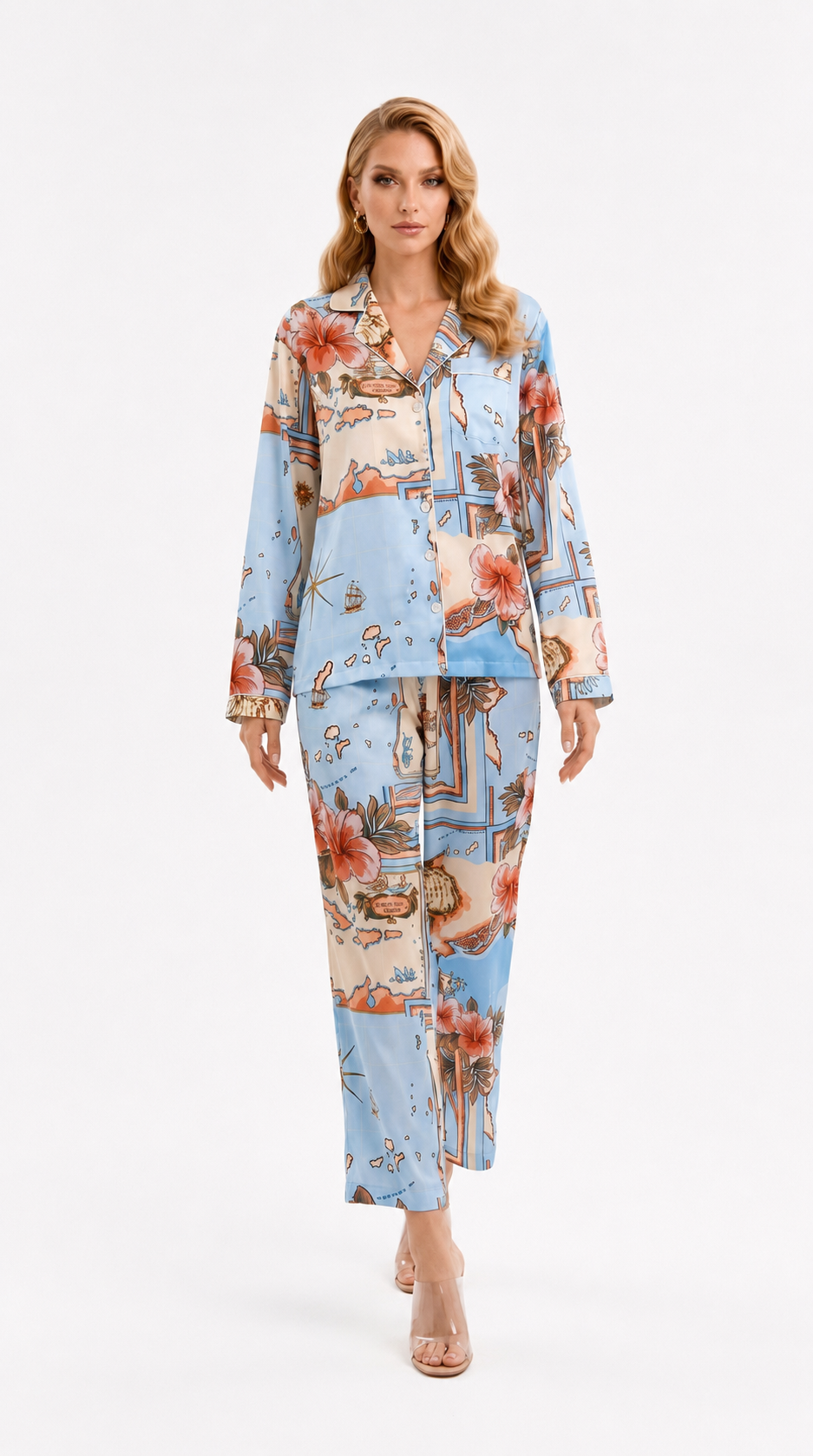 Les Îles Caraïbes Long Pajama Set | Wrap-Up by VP