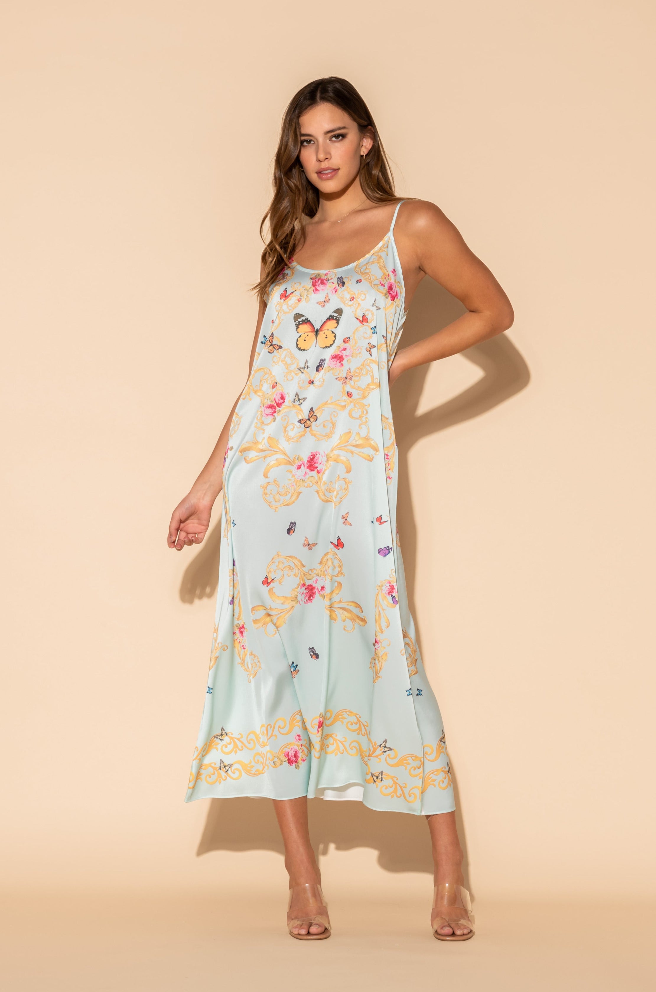 Blue Butterflies Long Chemise